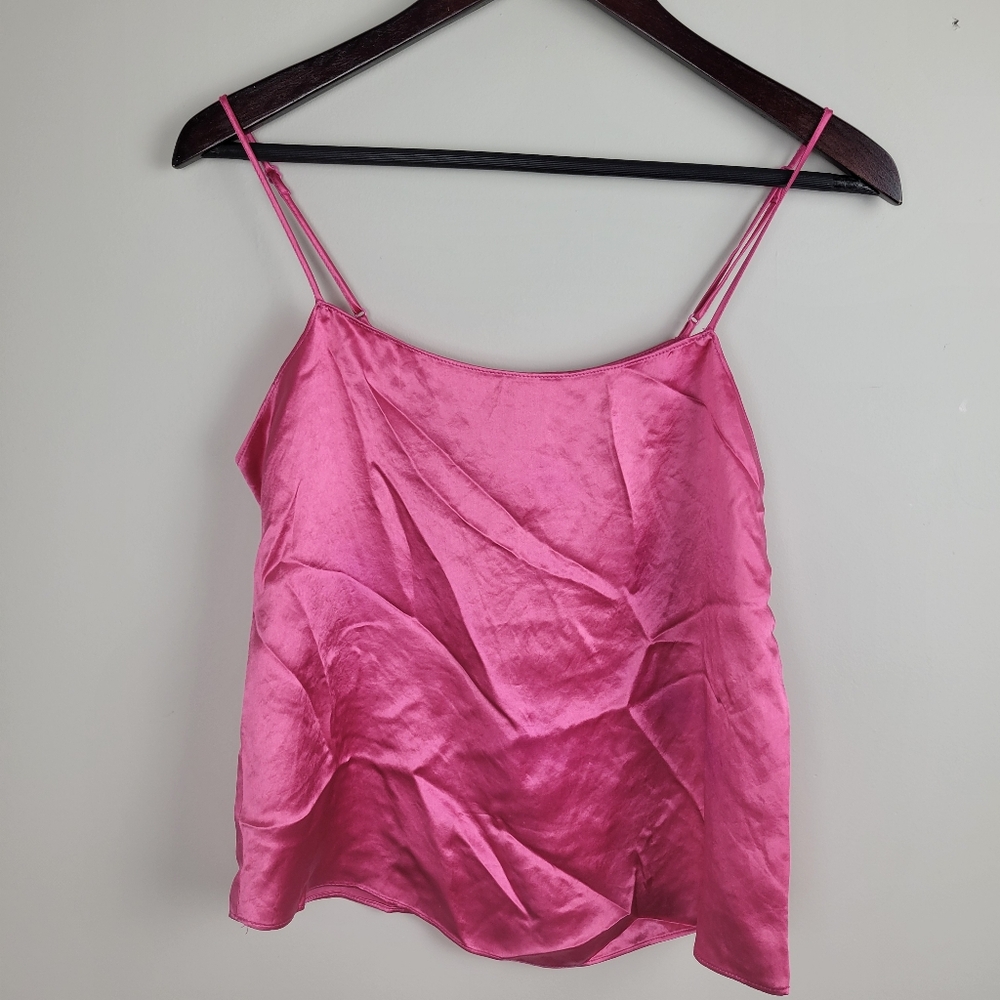 ARITZIA BABATON Pink Satin Camisole Slip Tank XS